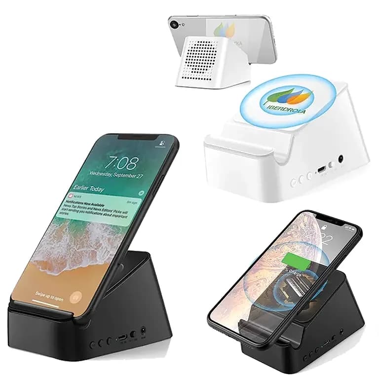 Bluetooth Standlı Hoparlör, Telefon Yuvası — logo baskılı promosyon seçeneği