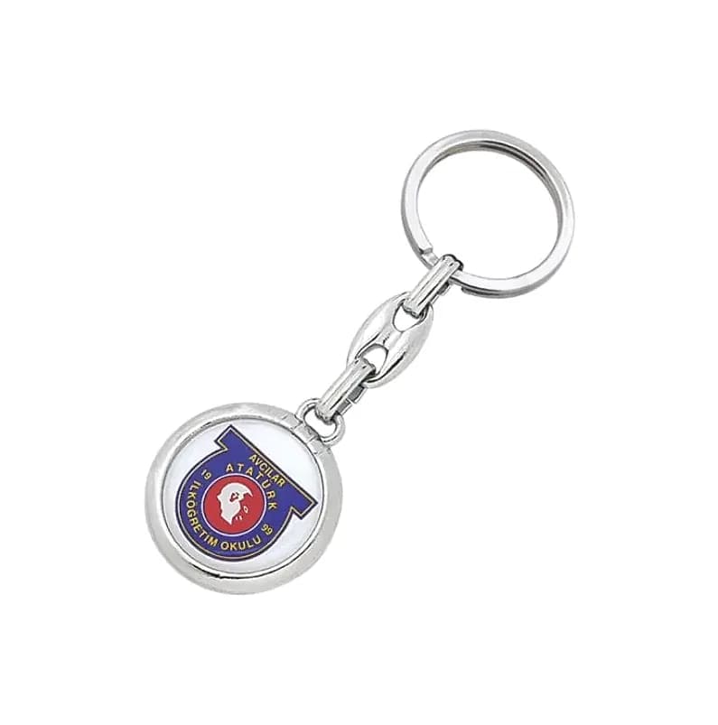 Krom Kaplama Çift Taraflı Anahtarlık, 5x2 cm, promosyon kataloğunda logolu model