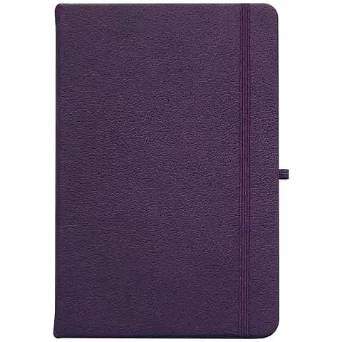 promosyon koyu mor dokulu deri defter kapağı, dikey lastik bantlı