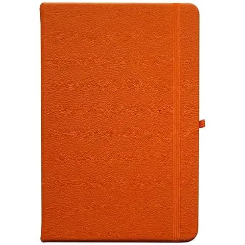 promosyon kiremit turuncu deri defter kapağı, dikey lastik ve kalem halkası
