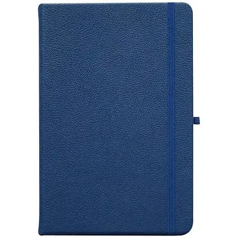 promosyon koyu lacivert deri defter, dikey lastik bant ve kalem halkası