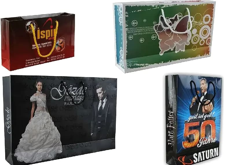 Karton Poşet, Farklı Ölçü Seçenekleri, promosyon kataloğunda logolu model