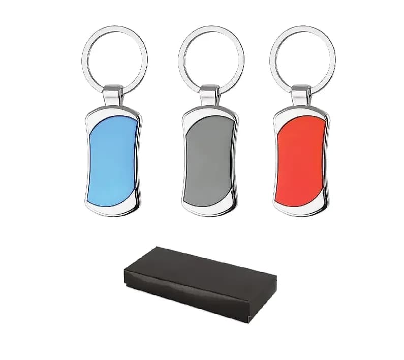 Kutuda Teslim 5 x 10 cm Metal Anahtarlık; promosyon siparişlerinde kurumsal baskı için hazır