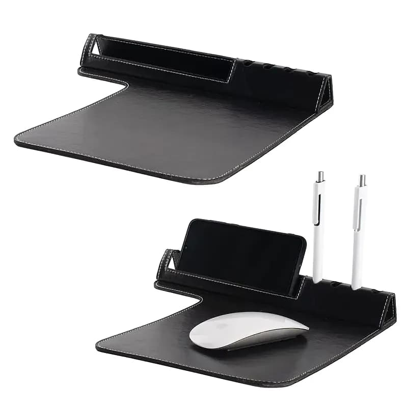 Suni Deri Mousepad, Telefon Yuvalı — logo baskılı promosyon seçeneği