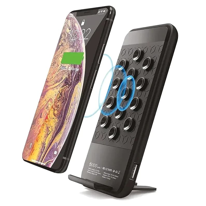 Vantuzlu Kablosuz Powerbank, Telefon Arkasına — logo baskılı promosyon seçeneği