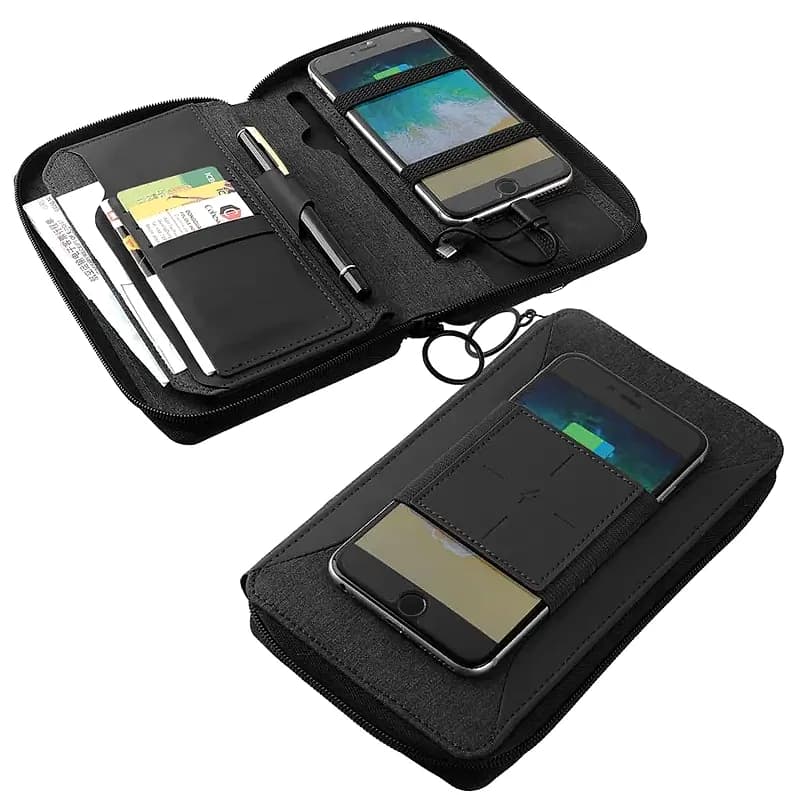 Cüzdan Formunda Powerbank Organizer, 5000 mAh — toptan promosyon siparişlerine uygun