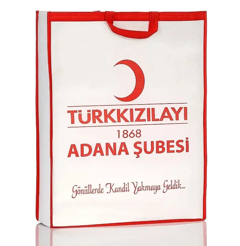 Standart Ebat Tela Çanta, Dikişli — logo baskılı promosyon seçeneği