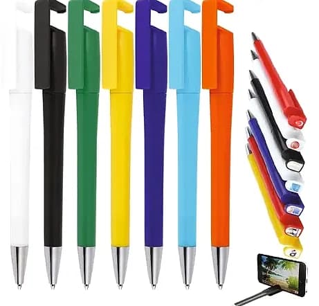 Telefon Tutuculu Plastik Kalem, 500 Adet Toptan; promosyon siparişlerinde kurumsal baskı için hazır