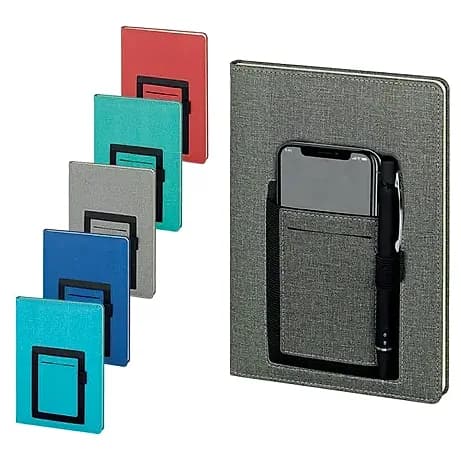 Kalem Halkalı Deri Defter, Renkli Kapak 15x21; promosyon siparişlerinde kurumsal baskı için hazır