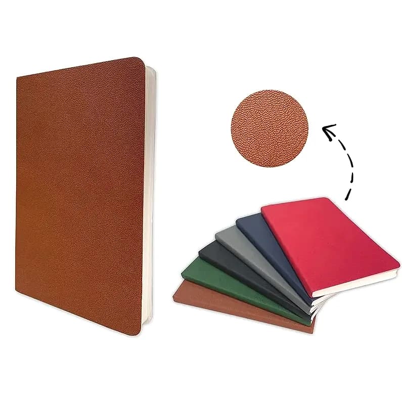13x21 cm Deri Görünümlü Defter, Kahverengi, promosyon kataloğunda logolu model