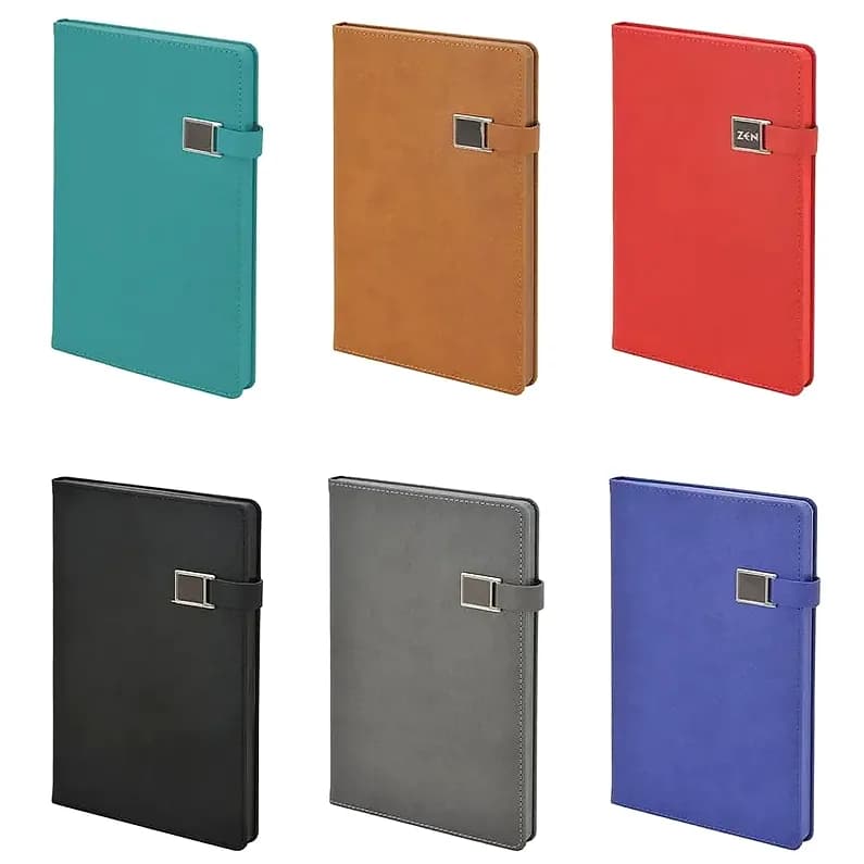Termo Deri Kapaklı Defter, Kare Metal Toka; promosyon siparişlerinde kurumsal baskı için hazır