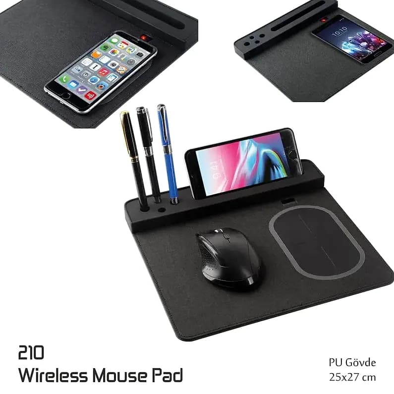 Kablosuz Şarjlı Mouse Pad, Tek Parça Zemin; promosyon siparişlerinde kurumsal baskı için hazır
