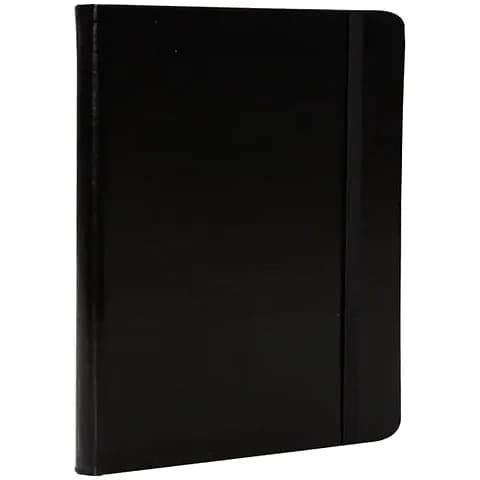 promosyon siyah lastikli defter, dikey kapama lastiği ve yuvarlak köşeli kapak