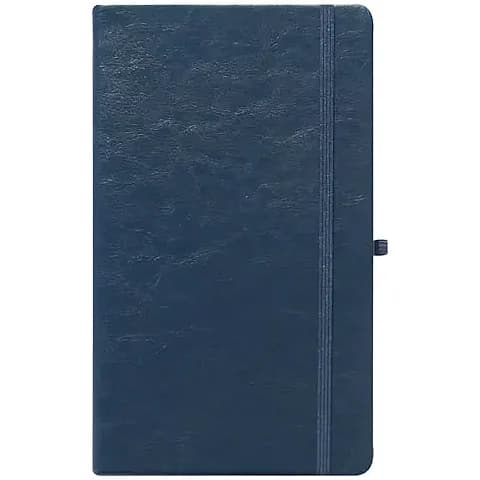 promosyon lacivert hareli deri defter, lacivert lastik bant ve kalem tutucu halka