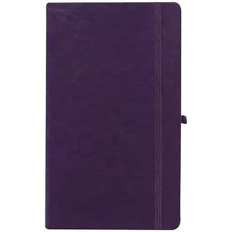 promosyon koyu mor grenli deri defter, dikey lastik bant ve kalem halkası