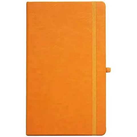 Turuncu Lastik Bantlı Termo Deri Defter 13x21 — logo baskılı promosyon seçeneği