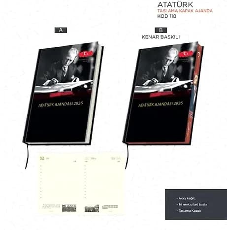 2027 Tarihli Atatürk Ajandası için logolu promosyon üretimi