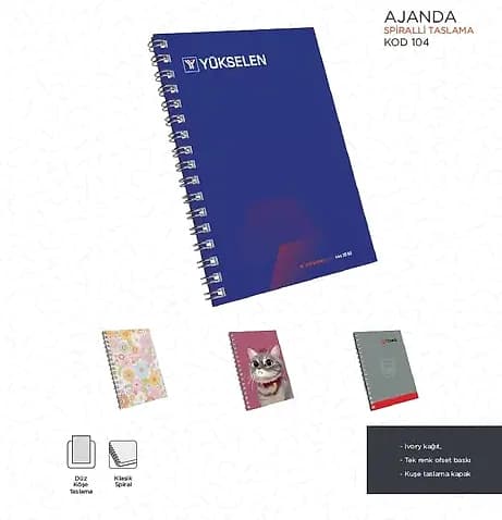 Spiralli Taslama Ajanda, 2027 Planlı — logo baskılı promosyon seçeneği
