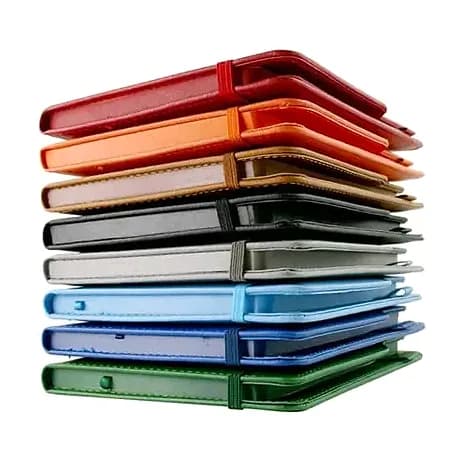 İnce Gövdeli Renkli Dikişli Termo Deri Defter; promosyon siparişlerinde kurumsal baskı için hazır