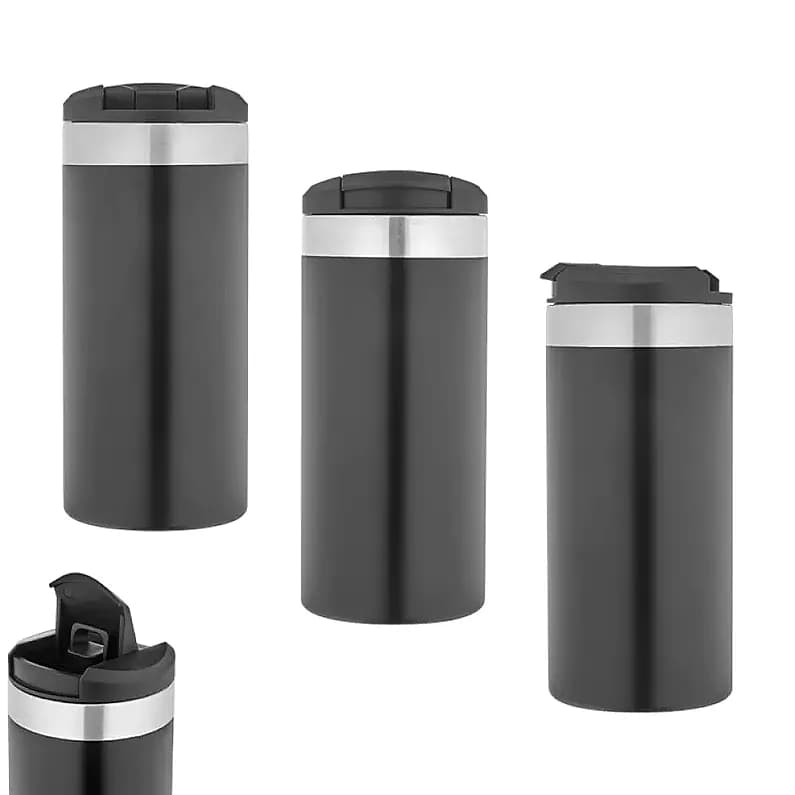 Çelik Termos ve Bardak Formu 350 ml; promosyon siparişlerinde kurumsal baskı için hazır