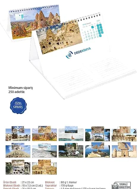 Bloknotlu Piramit Takvim, Özel İmalat için logolu promosyon üretimi