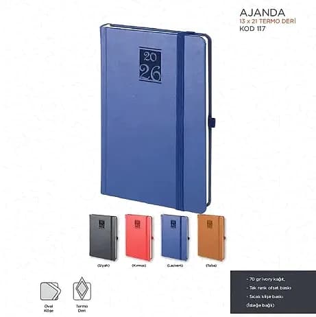 13x21 Termo Deri Ajanda, Sıcak Baskılı, promosyon kataloğunda logolu model