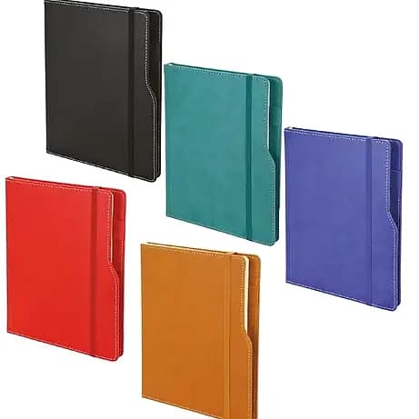 Termo Deri Defter 13x21, Beyaz Dikişli Kapak, promosyon kataloğunda logolu model