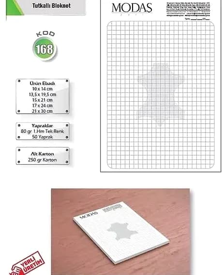 Tutkallı Bloknot, 80 gr Kağıt 10,5x14,8 cm — logolu promosyon ürünü