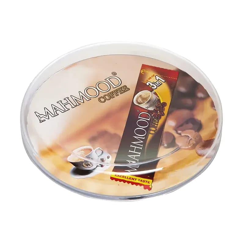 Promosyon oval şeffaf bardak altlığı, kahve fincanı ve çekirdek baskılı masa aksesuarı