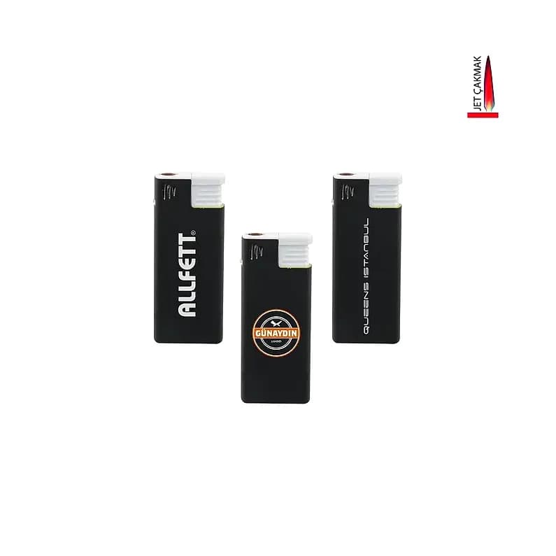 Metal Kılıflı Jet Soft Çakmak, 500 Adet; promosyon siparişlerinde kurumsal baskı için hazır