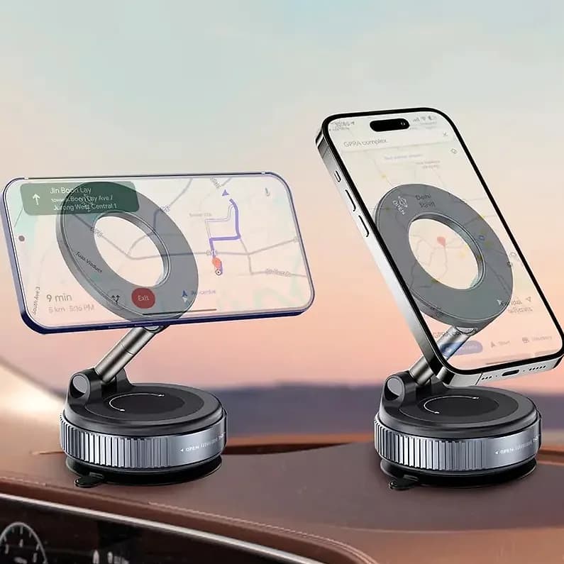 Araç içi promosyon manyetik telefon tutucu, yatay ve dikey kullanım, döner eklemli
