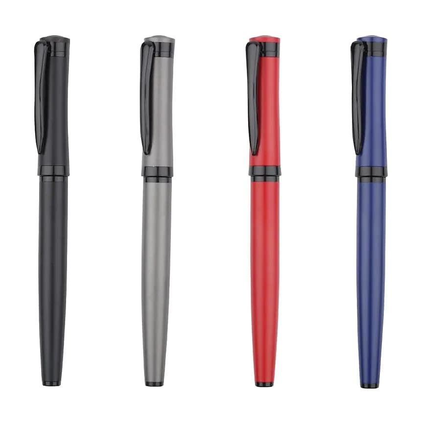 Gümüş Detaylı Metal Roller Kalem, 126 TL; promosyon siparişlerinde kurumsal baskı için hazır