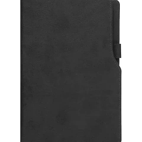 Promosyon siyah dokulu L kapak ekonomik defter, dikişli kenar