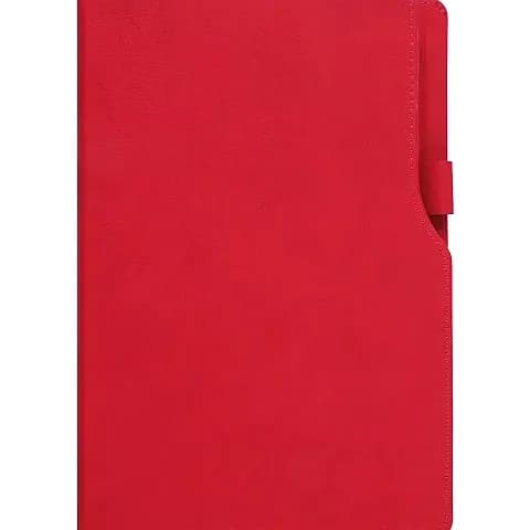 Promosyon kırmızı dokulu L kapak ekonomik defter, düz kapak