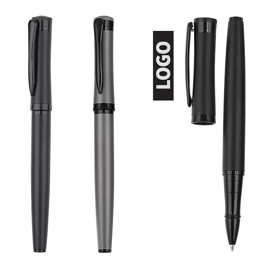 Metal Gövdeli Roller Kalem, Siyah ve Füme, 120 TL; promosyon siparişlerinde kurumsal baskı için hazır