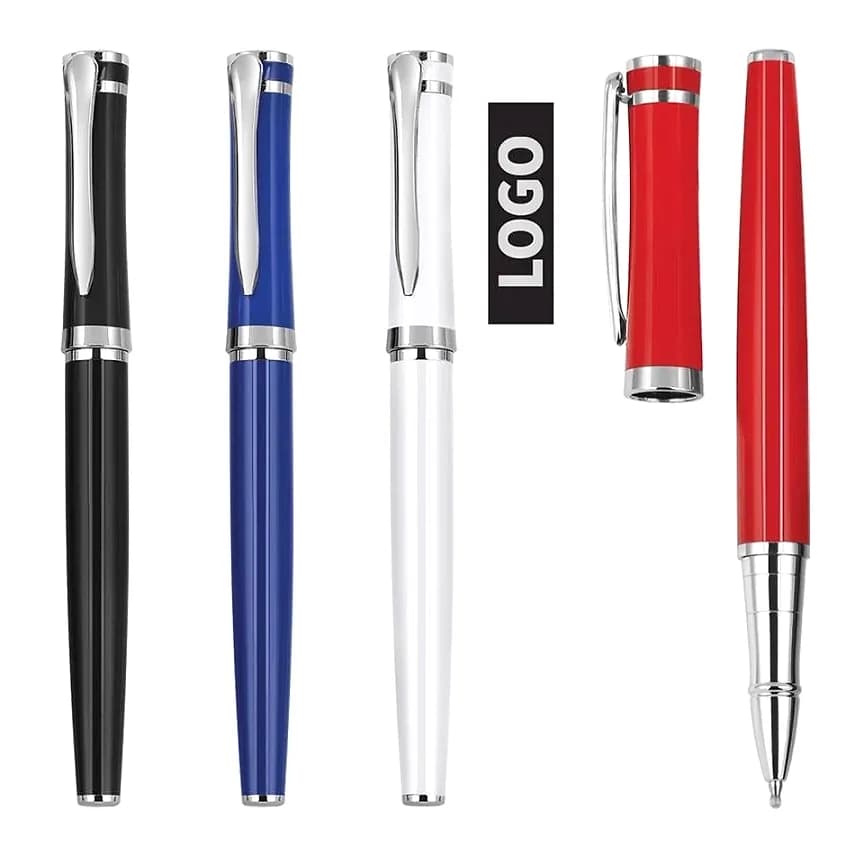 Parlak Krom Gövdeli Metal Roller Kalem — logo baskılı promosyon seçeneği