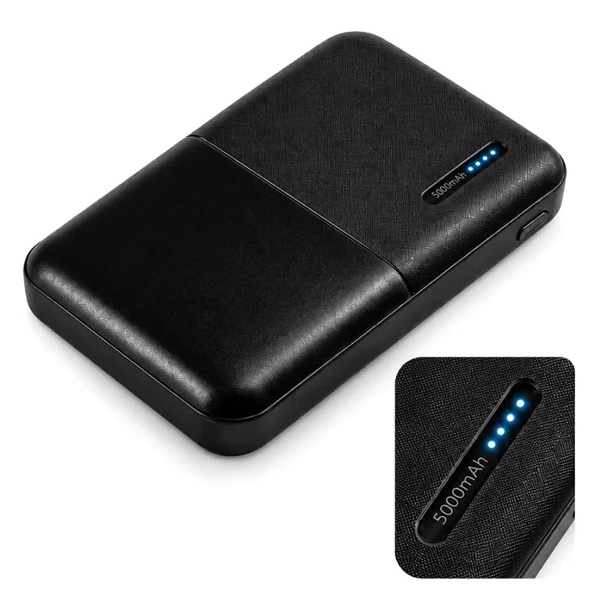 5000 mAh Powerbank, Dört Kademeli Gösterge, promosyon kataloğunda logolu model