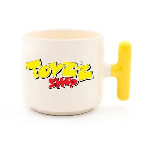 Sarı Kulplu Porselen Latte Fincanı, 100 Adetten — logo baskılı promosyon seçeneği