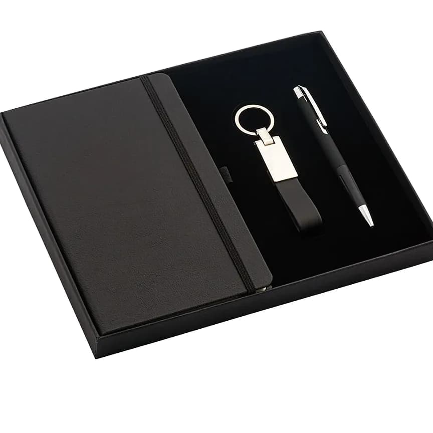 Üç Parçalı Üst Segment Set | Lastik Bantlı Defter için logolu promosyon üretimi