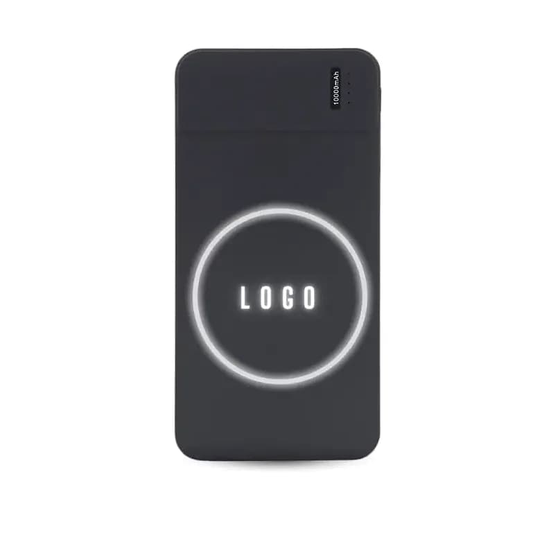 Işıklı Powerbank 10000 mAh, Logolu Gövde — logo baskılı promosyon seçeneği