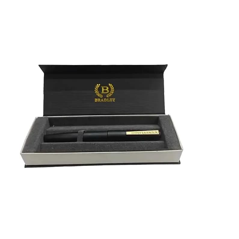 Mat Siyah Dolma Kalem, Gold Klips için logolu promosyon üretimi