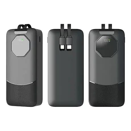 20.000 mAh Powerbank, Çift Cihaz Kablolu — logo baskılı promosyon seçeneği
