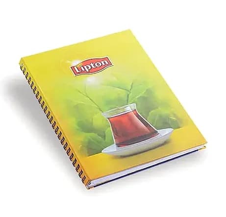 Yarı Gizli Spiralli Defter, Sert Kapak — logolu promosyon ürünü