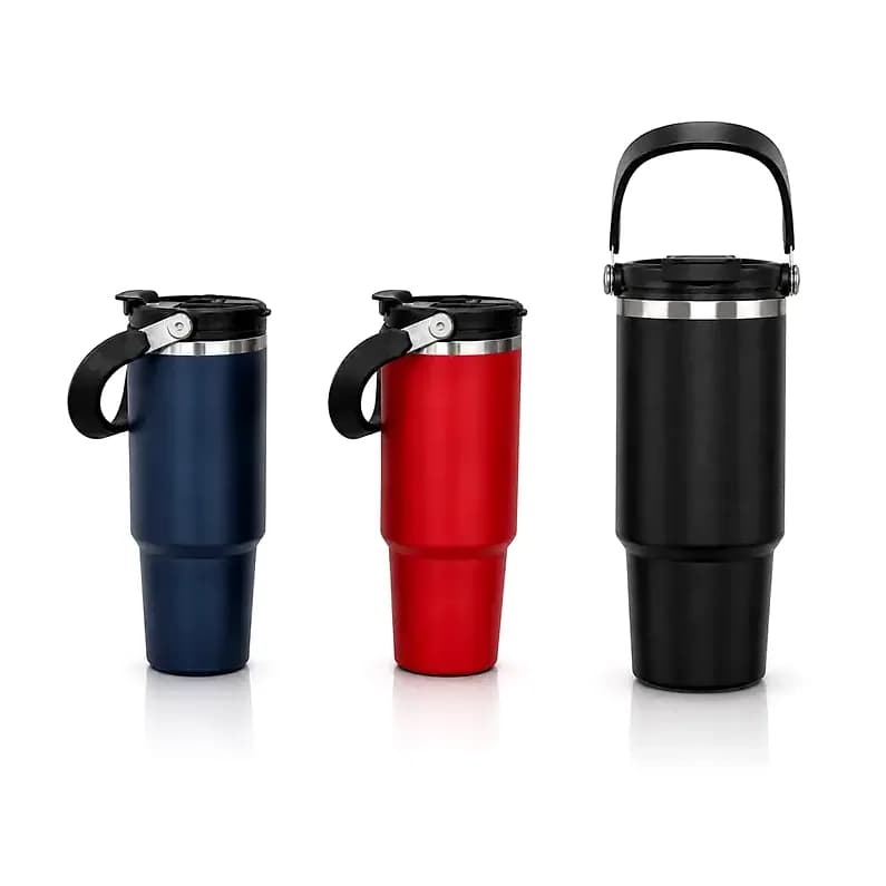 900 ml Çelik Termos, Taşıma Saplı — logo baskılı promosyon seçeneği