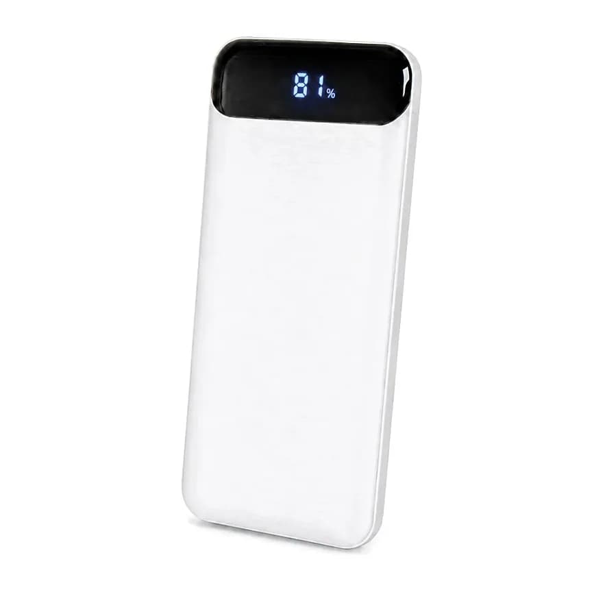 LCD Göstergeli 10.000 mAh Powerbank, Çift USB; promosyon siparişlerinde kurumsal baskı için hazır