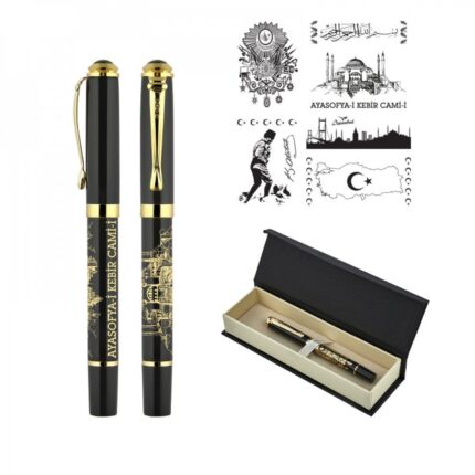 Kabartma Figürlü Metal Roller Kalem Seti – ym685 – KR