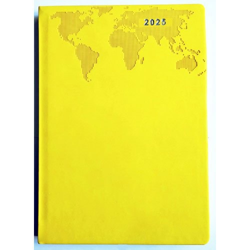 Ajanda Termo Deri̇ Dünya Gofre Baskili 17*24 Cm mrn5519
