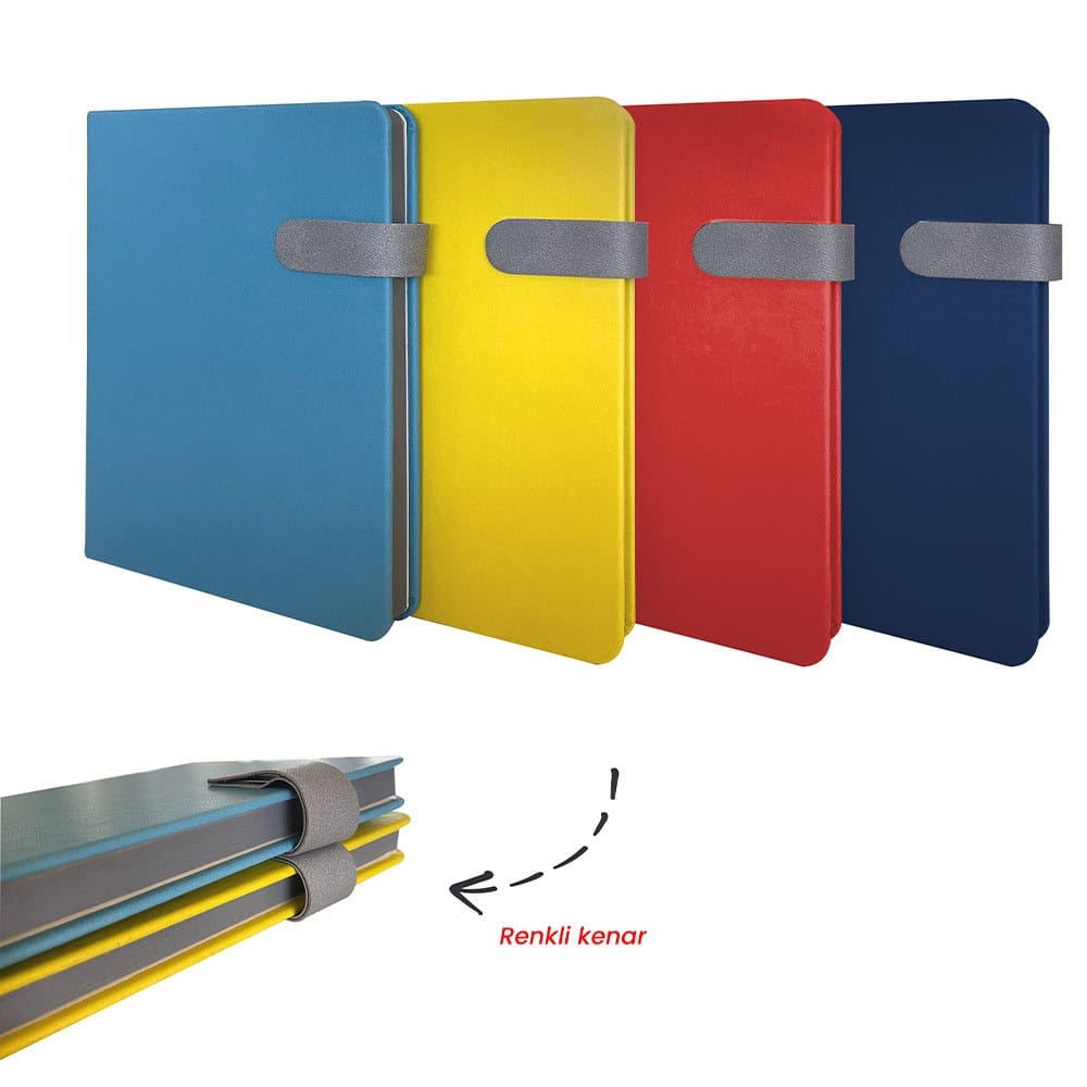 Defter Termo Deri Kenarları Boyalı Ve Mıknatıslı 15 X 21 Cm p6555