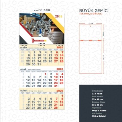 Promosyon Gemici Takvimi Gemici Takvimi   Kod:06 satin al - Promosyon-Takvim-06
