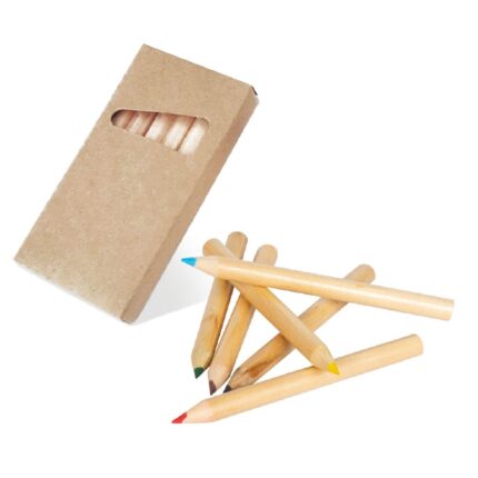 Küçük boy boya kalemlerinden oluşan 6'lı set, doğaya dost ambalajıyla dikkat çekiyor, mükemmel bir promosyon ürünü olarak kullanıma sunuluyor; ürün kodu td-p1376 ile kaliteyi garanti ediyor.